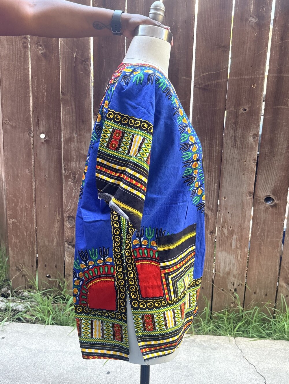 Blue Tribal-Print Women’s Tunic Top - Picture 4 of 5
